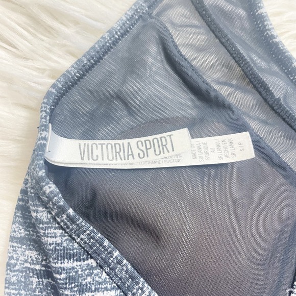 Victoria's Secret Sport Strapy Mesh Gray Space Dye Sports Bra Size Small - Picture 6 of 7